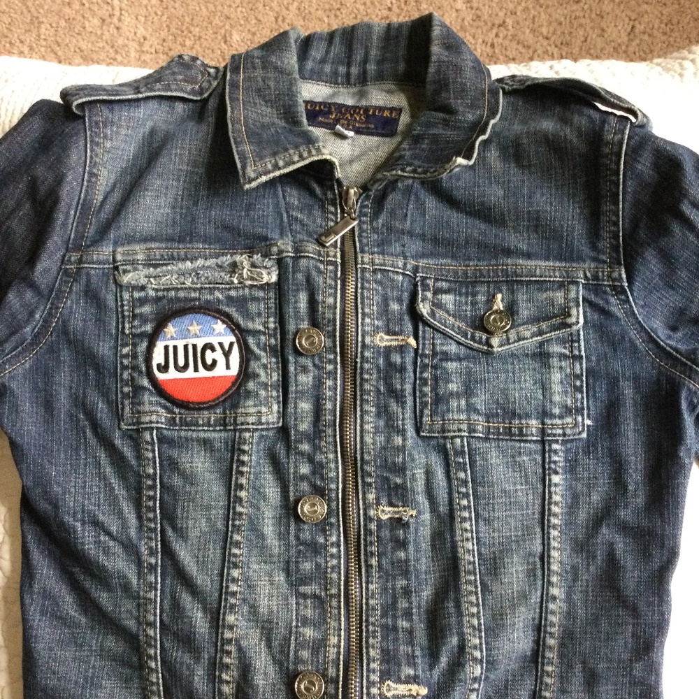 Juicy Couture Denim Jacket Y2K Vintage Fitted Sz M